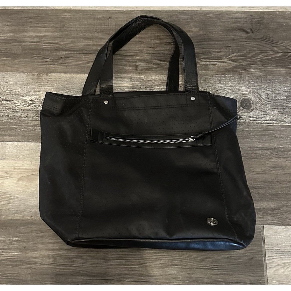 Lululemon Out & About Denim Black Tote Gym Travel Bag
